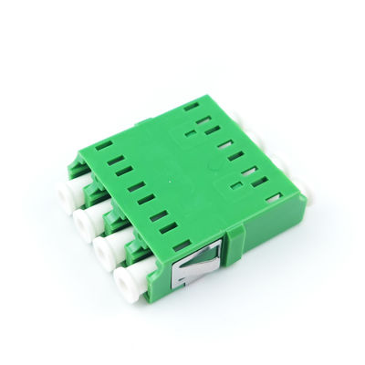 4 poorten Groene LC APC Glasvezel Adapter Earless Square Coupler voor FTTH prestaties