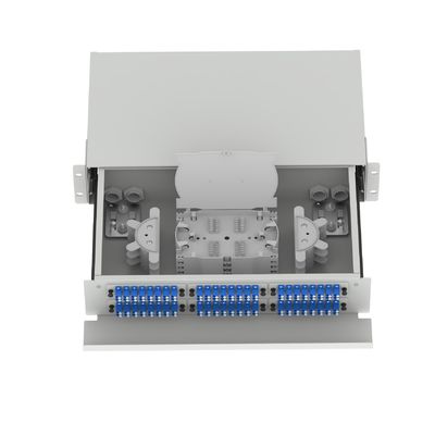 5 LC-type 2U 96-poort-optische glasvezelverspreidingspatchpanel voor FTTX-connectoren type LC