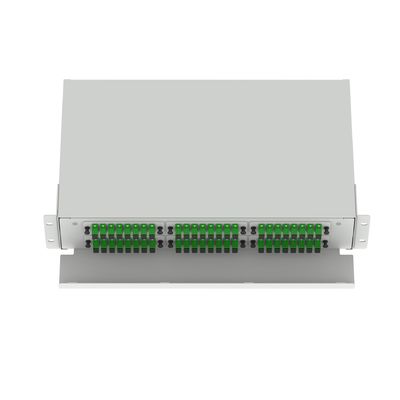 Zwart 48-poort SC Type 2U Fiber Distribution Patchpanel voor datacentertoepassingen