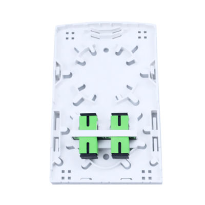 Plastic Fiber Optic Faceplate Socket Panel voor FTTH en installatie in White 2 Cores