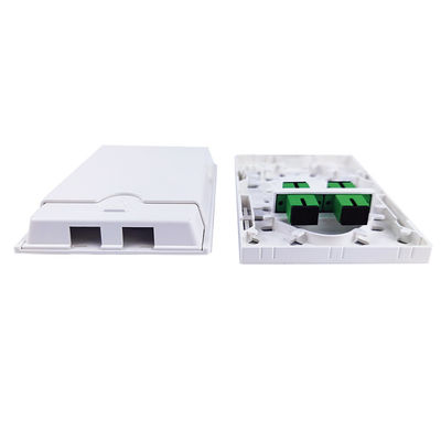 Plastic Fiber Optic Faceplate Socket Panel voor FTTH en installatie in White 2 Cores