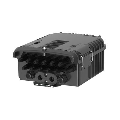 Buiten FTTH-optische glasvezelsplitterbox voor 48 splicingcapaciteit en 3 hoofdkabelpoorten