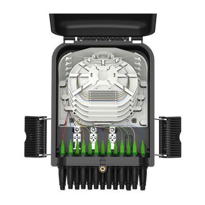 Buiten FTTH-optische glasvezelsplitterbox voor 48 splicingcapaciteit en 3 hoofdkabelpoorten