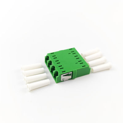 4 poorten Groene LC APC Glasvezel Adapter Earless Square Coupler voor FTTH prestaties