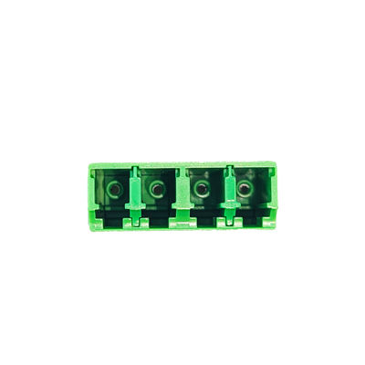 4 poorten Groene LC APC Glasvezel Adapter Earless Square Coupler voor FTTH prestaties