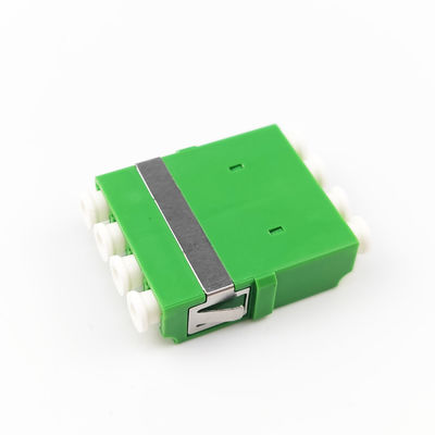 4 poorten Groene LC APC Glasvezel Adapter Earless Square Coupler voor FTTH prestaties