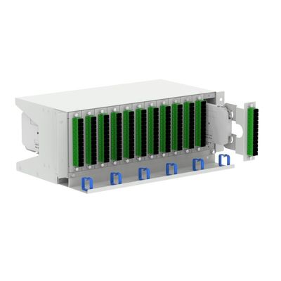 Grijs RAL 7035 4U 144 kernen 19 inch glasvezel patch panel Sub ODF met 3