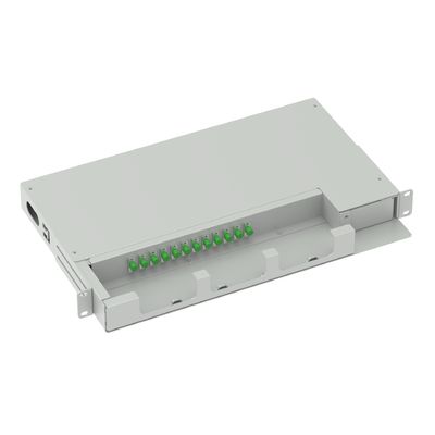 Sub-optisch distributieframe 12 kernen 19 inch FC APC Type Swing Patch Panel voor netwerk FTTH
