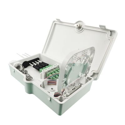 FTTH IP65 Outdoor 4 Cores Fiber Optic Termination Box met SC Connector Wall Mount Grijz