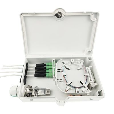 FTTH IP65 Outdoor 4 Cores Fiber Optic Termination Box met SC Connector Wall Mount Grijz