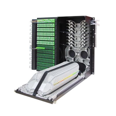 576 Kernen Hoge dichtheid Flip Down 19 inch glasvezel patch panel voor bekabeld LAN-netwerk