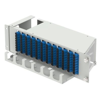 5 Time Gray 96cores 19 inch Flip down Fiber optic patchpanel voor optische apparatuur
