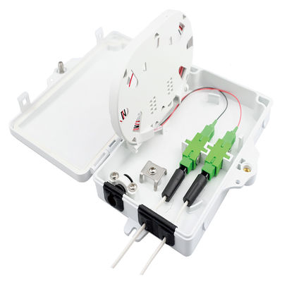 Netwerkdistributietoegang Outdoor FTTH IP65 Fiber Optic Termination Box 2 Cores PC ABS