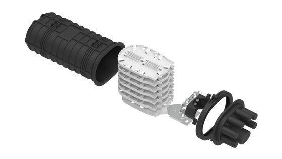 3- Zwarte 288 kernvezeloptische splice sluiting kabel Joint Box voor netwerk FTTH netwerken