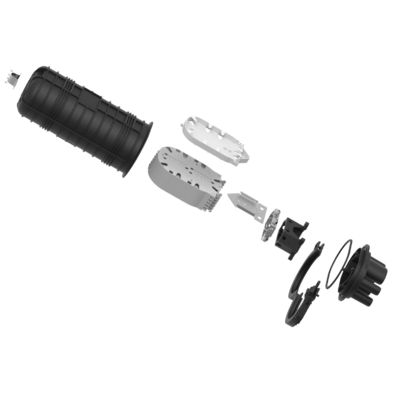 3- Zwarte 288 kernvezeloptische splice sluiting kabel Joint Box voor netwerk FTTH netwerken