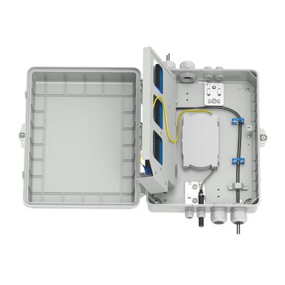 Grijze 4-poort glasvezel distributie doos IP65 waterdicht voor buiten in netwerk model