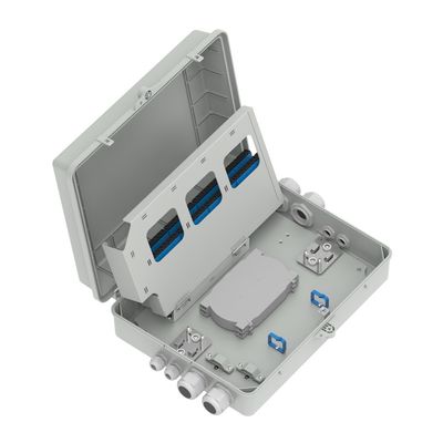 Grijze 4-poort glasvezel distributie doos IP65 waterdicht voor buiten in netwerk model