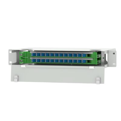 Grijs LC Type 24 Ports Glasvezel Distributie Patchpanel voor ruimtebesparende datacenters