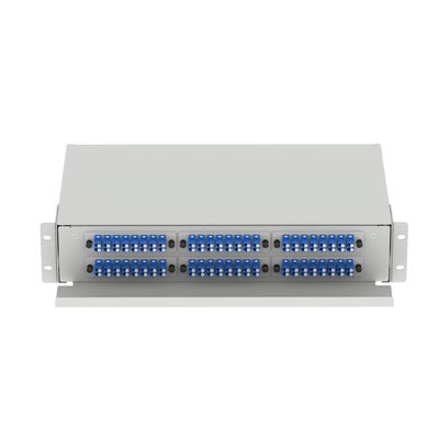5 LC-type 2U 96-poort-optische glasvezelverspreidingspatchpanel voor FTTX-connectoren type LC