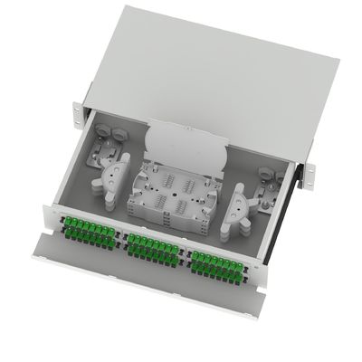 Zwart 48-poort SC Type 2U Fiber Distribution Patchpanel voor datacentertoepassingen