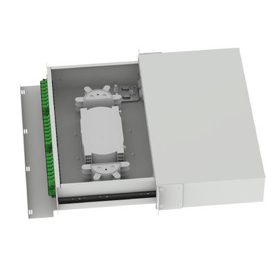 Zwart 48-poort SC Type 2U Fiber Distribution Patchpanel voor datacentertoepassingen