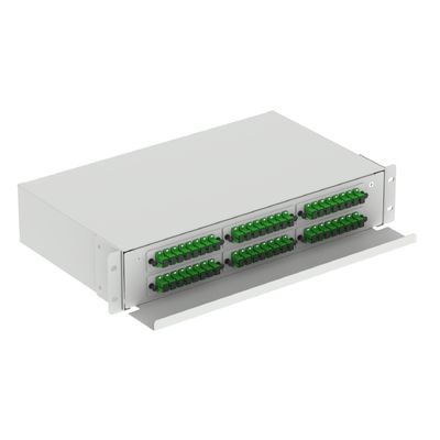 Zwart 48-poort SC Type 2U Fiber Distribution Patchpanel voor datacentertoepassingen