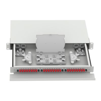 Grey 24 Port FC Type 1U optische glasvezelverspreidingspatchpanel voor FTTX in datacenters