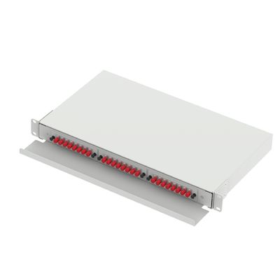 Grey 24 Port FC Type 1U optische glasvezelverspreidingspatchpanel voor FTTX in datacenters