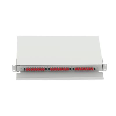 Grey 24 Port FC Type 1U optische glasvezelverspreidingspatchpanel voor FTTX in datacenters