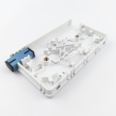 SC UPC Plastic Fiber Optic Faceplate Socket Panel voor 2 cores Indoor FTTH Network Cable