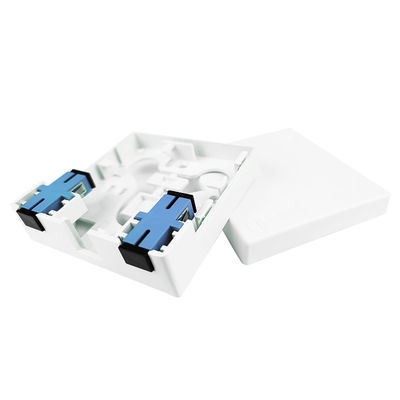 Grijzige 2 kern UPC Plastic Fiber Optic Faceplate Socket Panel voor Indoor FTTH Network