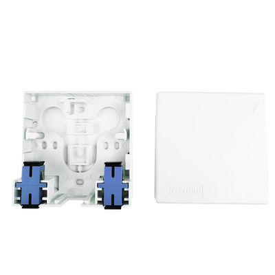 Grijzige 2 kern UPC Plastic Fiber Optic Faceplate Socket Panel voor Indoor FTTH Network