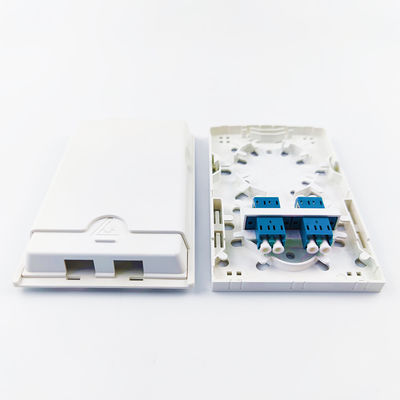 2 Core LC UPC Plastic Fiber Optic Faceplate Socket Panel voor FTTH Wit/Grijze kleur