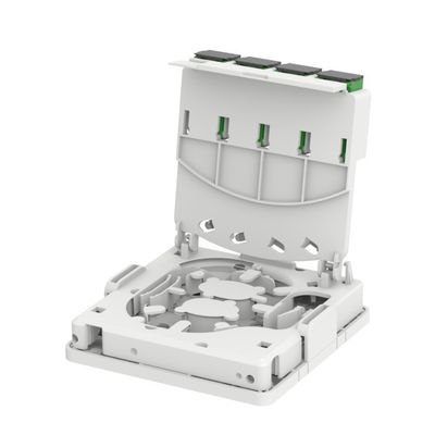 4-poort SC Indoor Fiber Socket Wall/DIN-Rail gemonteerd voor FTTH-netwerk 5 gegarandeerd