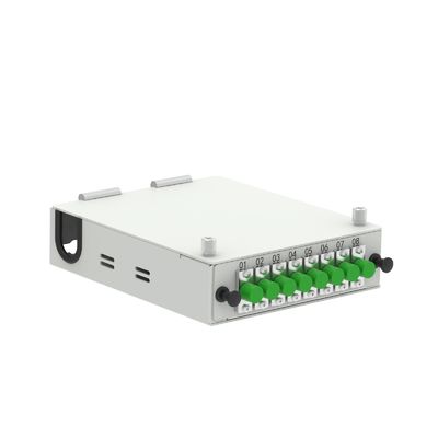 Aluminium 8-kern FC APC-type glasvezelverspreidingsdoos voor netwerk-FTTH/FTTX-terminals